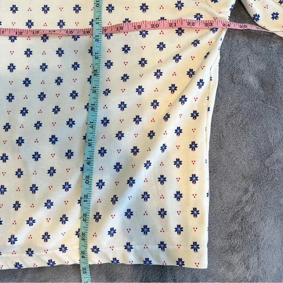 Vintage Venizia White Mod Patterned Long Sleeve Turtle Neck Contrast Cuff granny - Picture 5 of 10